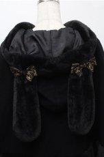 画像4: BABY,THE STARS SHINE BRIGHT / ハートうさみみファーケープ  黒 S-25-09-07-025-BA-CO-AS-ZS (4)