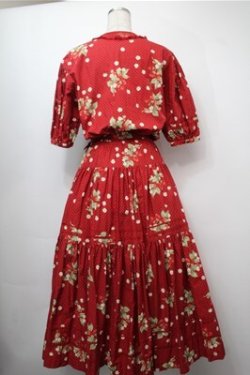 画像2: PINK HOUSE / いちご柄ティアードワンピース  赤 S-25-09-07-030-LO-OP-AS-ZS