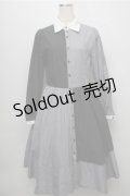 axes femme POETIQUE / ストライプ切替シャツワンピース  グレーｘ黒 S-25-09-07-032-AX-OP-AS-ZS