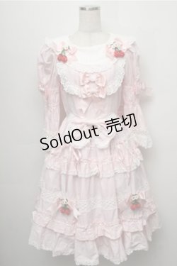 画像1: BABY,THE STARS SHINE BRIGHT / ゆらゆらいちごのStrawberry Gardenワンピース  ピンク S-25-09-07-034-BA-OP-AS-ZS