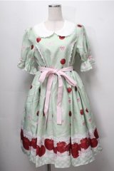 Chalmiere / スウィーティアップルワンピース  グリーン S-25-09-07-037-AX-OP-AS-ZS