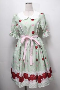 画像1: Chalmiere / スウィーティアップルワンピース  グリーン S-25-09-07-037-AX-OP-AS-ZS