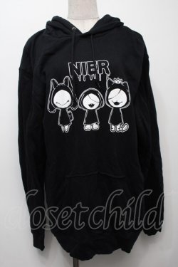 画像1: NieR Clothing / プリントフードプルパーカー  黒 S-25-09-10-039-PU-TO-HR-ZS