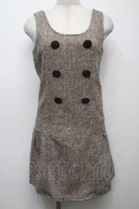 LIZ LISA / Wボタンツイードジャンスカ  ブラウン S-25-09-10-043-LO-OP-AS-ZS