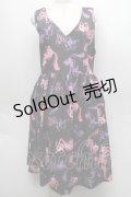 Drug Honey / スケルトンチェシャワンピース  黒 S-25-09-10-051-PU-OP-AS-ZS