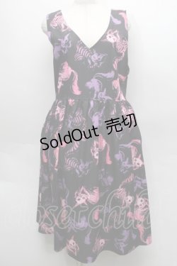 画像1: Drug Honey / スケルトンチェシャワンピース  黒 S-25-09-10-051-PU-OP-AS-ZS