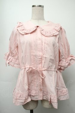 画像1: Chalmiere / クラシックコットンブラウス  ピンク S-25-09-10-014-AX-BL-AS-ZS
