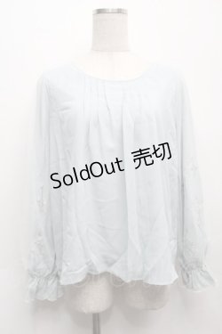 画像1: axes femme / 花刺繍xチュールブラウス  グリーン S-25-09-10-017-AX-BL-AS-ZS