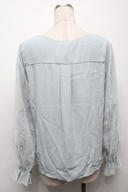 画像2: axes femme / 花刺繍ｘチュールブラウス  グリーン S-25-09-10-017-AX-BL-AS-ZS