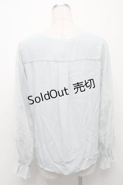 画像2: axes femme / 花刺繍xチュールブラウス  グリーン S-25-09-10-017-AX-BL-AS-ZS