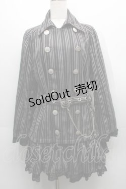 画像1: ALGONQUINS / レジメンタルコート  黒Ｘグレー S-25-09-10-031-AL-TO-HR-ZS