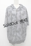 NieR Clothing / 転写ZIPパーカー  グレー S-25-09-10-032-PU-TO-HR-ZI