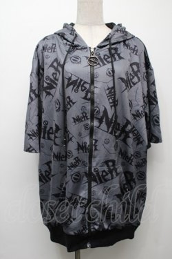 画像1: NieR Clothing / 転写ZIPパーカー  グレー S-25-09-10-032-PU-TO-HR-ZS