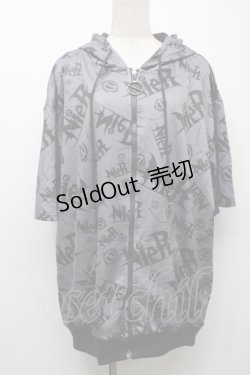 画像1: NieR Clothing / 転写ZIPパーカー  グレー S-25-09-10-032-PU-TO-HR-ZI