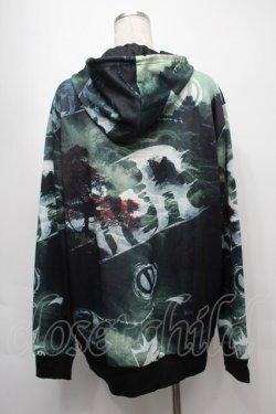 画像2: NieR Clothing / 転写ZIPパーカー  グリーン S-25-09-10-033-PU-TO-HR-ZS
