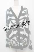 NieR Clothing / ゼブラ柄ニットカーディガン  黒ｘ白 S-25-09-10-035-PU-TO-HR-ZS