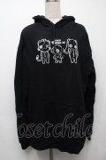 NieR Clothing / プリントフードプルパーカー  黒 S-25-09-10-036-PU-TO-HR-ZS