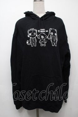画像1: NieR Clothing / プリントフードプルパーカー  黒 S-25-09-10-036-PU-TO-HR-ZS