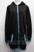 NieR Clothing / ネコミミフードパーカー  黒ｘブルー S-25-09-11-037-PU-TO-HR-ZS