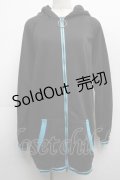 NieR Clothing / ネコミミフードパーカー  黒ｘブルー S-25-09-11-037-PU-TO-HR-ZI