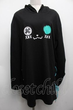 画像1: NieR Clothing / シエルなりきりBRAID×WIDE SLEEVE PARKA【猫耳付き】 パーカー  黒ｘグリーン S-25-09-11-038-PU-TO-HR-ZS