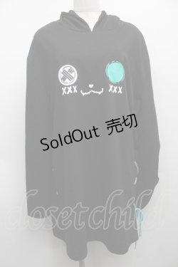 画像1: NieR Clothing / シエルなりきりBRAID×WIDE SLEEVE PARKA【猫耳付き】 パーカー  黒xグリーン S-25-09-11-038-PU-TO-HR-ZI