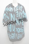 NieR Clothing / 転写パーカー  黒ｘグリーン S-25-09-11-039-PU-TO-HR-ZI