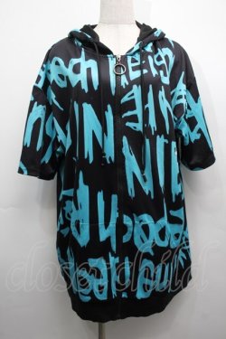 画像1: NieR Clothing / 転写パーカー  黒ｘグリーン S-25-09-11-039-PU-TO-HR-ZS