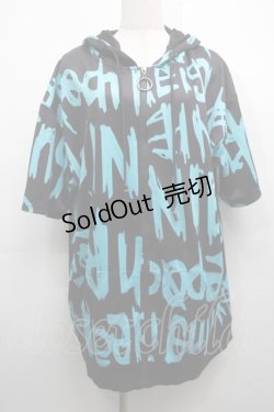 画像1: NieR Clothing / 転写パーカー  黒ｘグリーン S-25-09-11-039-PU-TO-HR-ZI