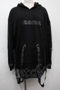 NieR Clothing / 王冠ｘハートプリントプルオーバー  黒 S-25-09-11-042-PU-TO-HR-ZS