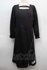 NieR Clothing / ZIPｘ編み上げワンピース  黒 S-25-09-11-043-PU-OP-HR-ZI