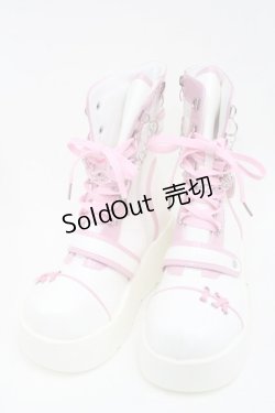 画像1: LOLITAその他 / 厚底ブーツ 40 白xピンク S-25-09-11-006-LO-SH-HR-ZS