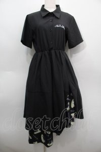 NieR Clothing / ねこのおしゅしプリントワンピース  黒 S-25-09-11-045-PU-OP-HR-ZI