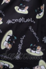 画像3: NieR CLOTHING / ねこのおしゅしプリントワンピース  黒 S-25-09-11-045-PU-OP-HR-ZI (3)