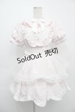 画像1: MEWROCO / ナース風フリルワンピース  ピンク S-25-09-11-046-LO-OP-HR-ZS