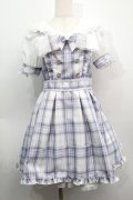 LIZ LISA / チェックエプロンワンピース  ブルー S-25-09-11-053-LO-OP-HR-ZS