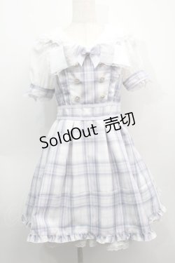 画像1: LIZ LISA / チェックエプロンワンピース  ブルー S-25-09-11-053-LO-OP-HR-ZS