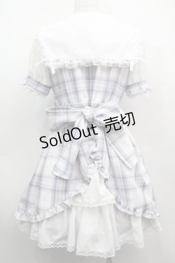 画像2: LIZ LISA / チェックエプロンワンピース  ブルー S-25-09-11-053-LO-OP-HR-ZS