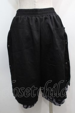 画像2: NieR Clothing / レオパードレイヤードパンツ  黒ｘグレー S-25-09-11-055-PU-PA-HR-ZS