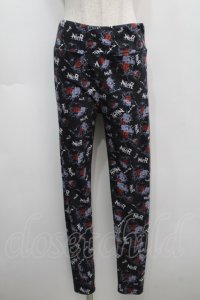 NieR Clothing / 総柄レギンスパンツ  黒 S-25-09-11-059-PU-PA-HR-ZS