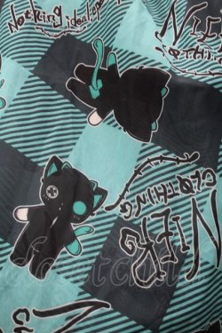 画像3: NieR Clothing / シエルプリントシフォンスカート  黒ｘグリーン S-25-09-11-060-PU-SK-HR-ZS