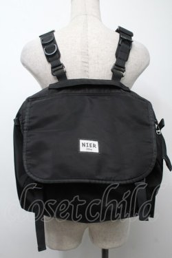 画像1: NieR Clothing / ロゴリュック  黒 S-25-09-11-012-PU-BG-HR-ZS