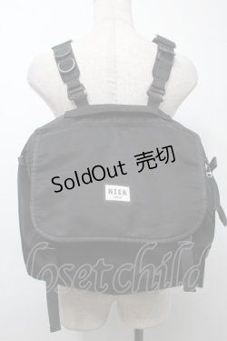 画像1: NieR Clothing / ロゴリュック  黒 S-25-09-11-012-PU-BG-HR-ZS