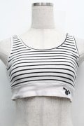 NieR Clothing / リブトップス  白ｘ黒 S-25-09-11-014-PU-TO-HR-ZS