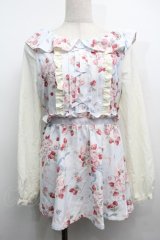 LIZ LISA / ベリーブーケ柄トップス  サックス S-25-09-11-017-LO-TO-HR-ZS