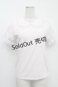 Nile Perch / 三角えりパフカットソー  ピンク S-25-09-11-020-LO-TO-HR-ZT491