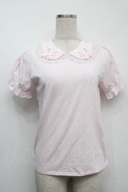 画像1: Nile Perch / 三角えりパフカットソー  ピンク S-25-09-11-020-LO-TO-HR-ZS