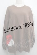NieR Clothing / プリントスウェットトップス  茶 S-25-09-11-021-PU-TO-HR-ZI