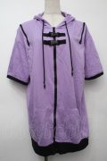 NieR Clothing / ベルトデザインパーカー  ラベンダー S-25-09-11-022-PU-TO-HR-ZS