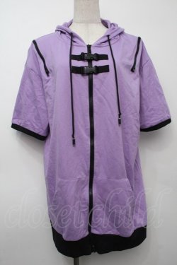 画像1: NieR Clothing / ベルトデザインパーカー  ラベンダー S-25-09-11-022-PU-TO-HR-ZS